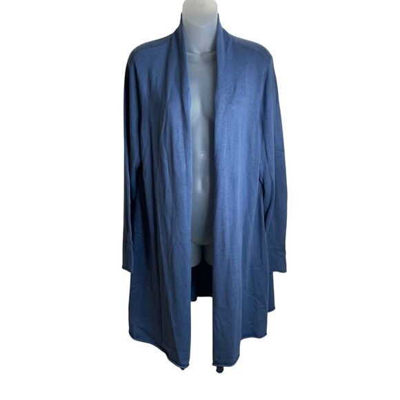 Chico's Longline Open Front Knit Cardigan Sweater Womens Size 3/XL/16 Light Blue - Picture 5 of 10